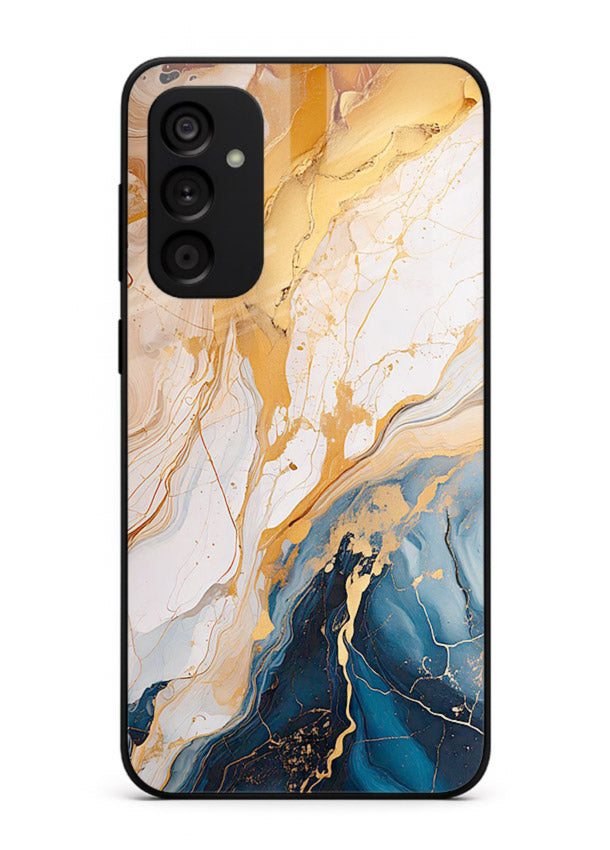 Opal Gemstone Bubbles Samsung A04s 5G glass back cover with iridescent opal marble texture