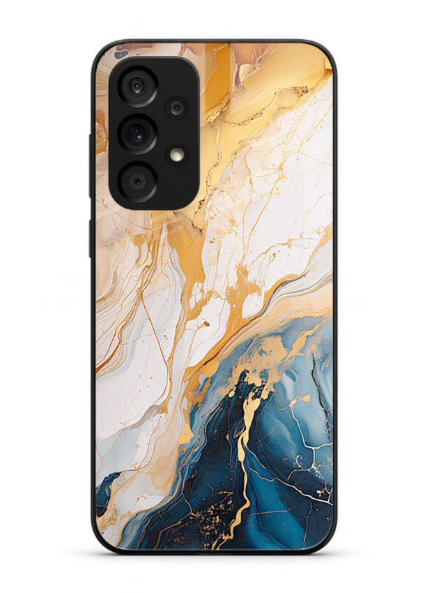 Opal Gemstone Bubbles Samsung A33 5G glass back cover with iridescent opal marble texture