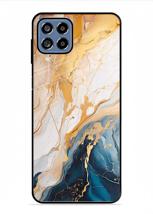 Opal Gemstone Bubbles Samsung A22 4G glass back cover with iridescent opal marble texture