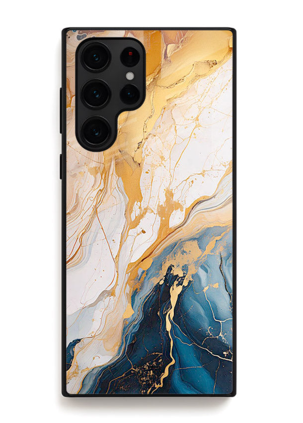 Opal Gemstone Bubbles Samsung S24 Ultra glass back cover with iridescent opal marble texture