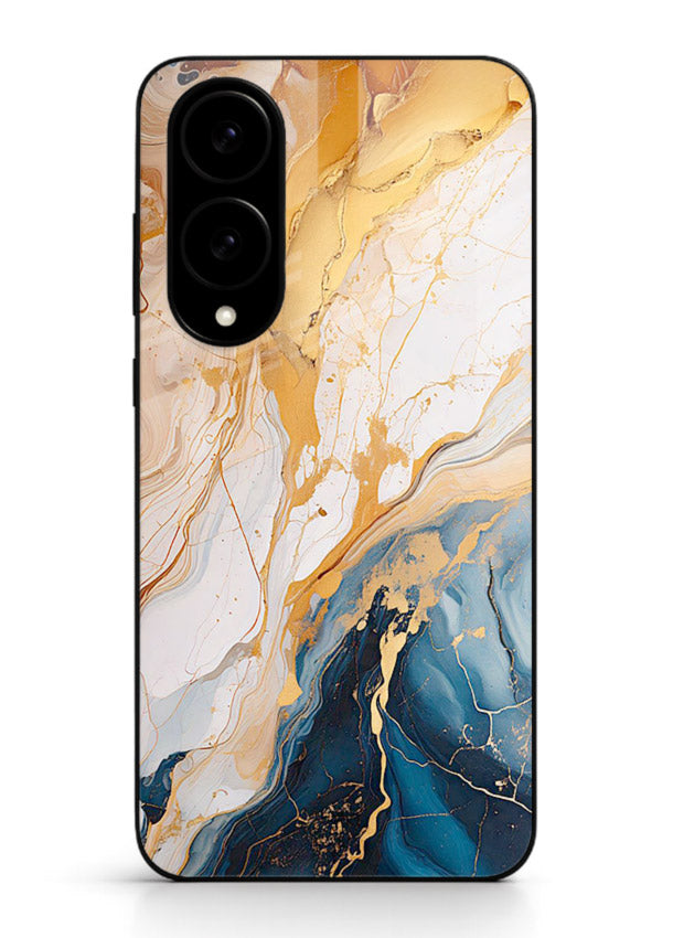 Opal Gemstone Bubbles Samsung S25 Edge glass back cover with iridescent opal marble texture