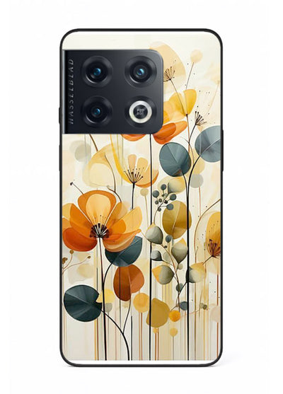 Orange blossom cluster artwork on OnePlus 10 Pro glass back cover with warm bright botanical accents.