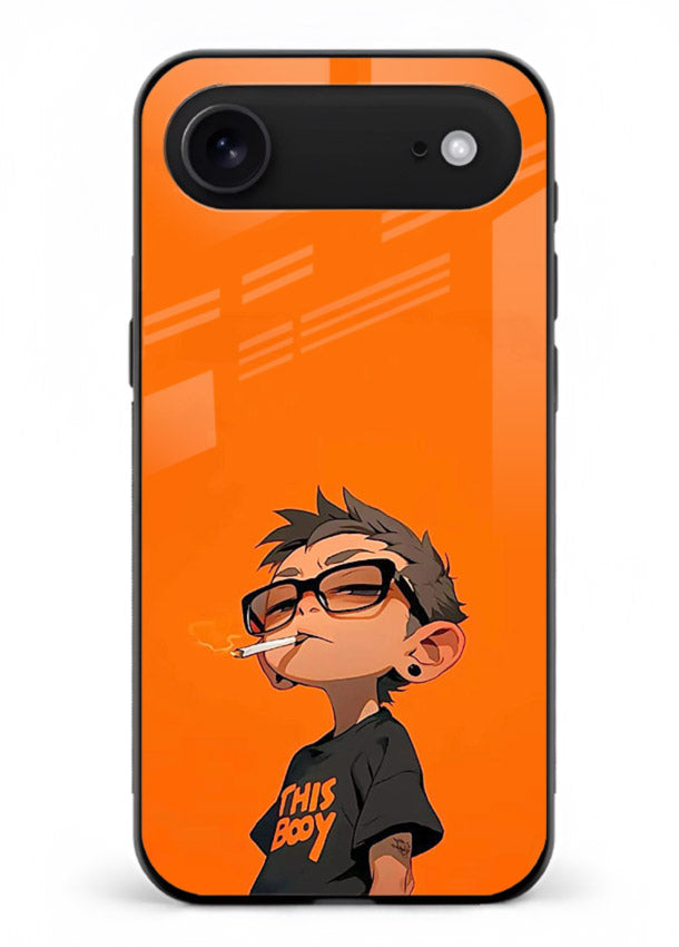 Orange Boy Character cartoon artwork iphone 18 air glass back cover