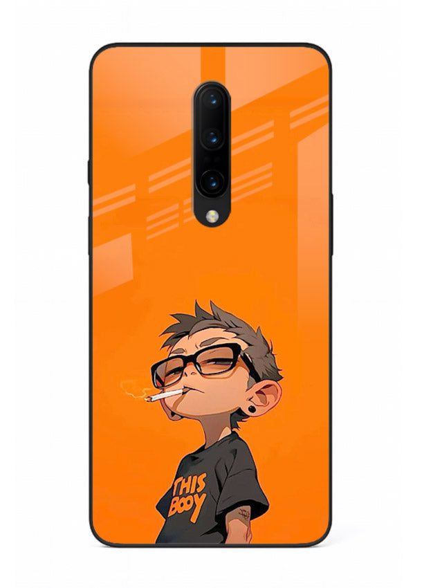 Orange Boy Character cartoon artwork OnePlus 7T Pro glass back cover