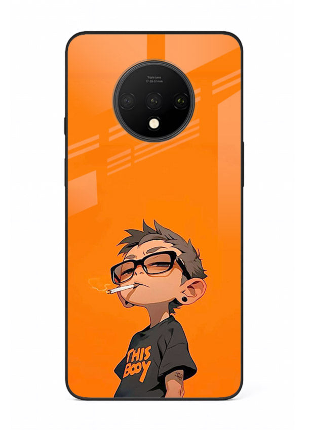 Orange Boy Character cartoon artwork OnePlus 7T glass back cover