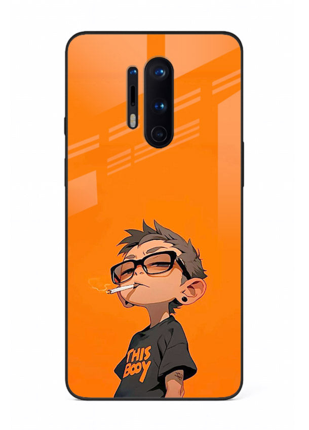 Orange Boy Character cartoon artwork OnePlus 8 Pro glass back cover
