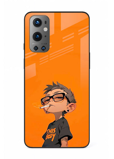 Orange Boy Character cartoon artwork OnePlus 9 glass back cover