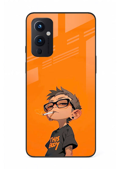 Orange Boy Character cartoon artwork OnePlus 9 Pro glass back cover
