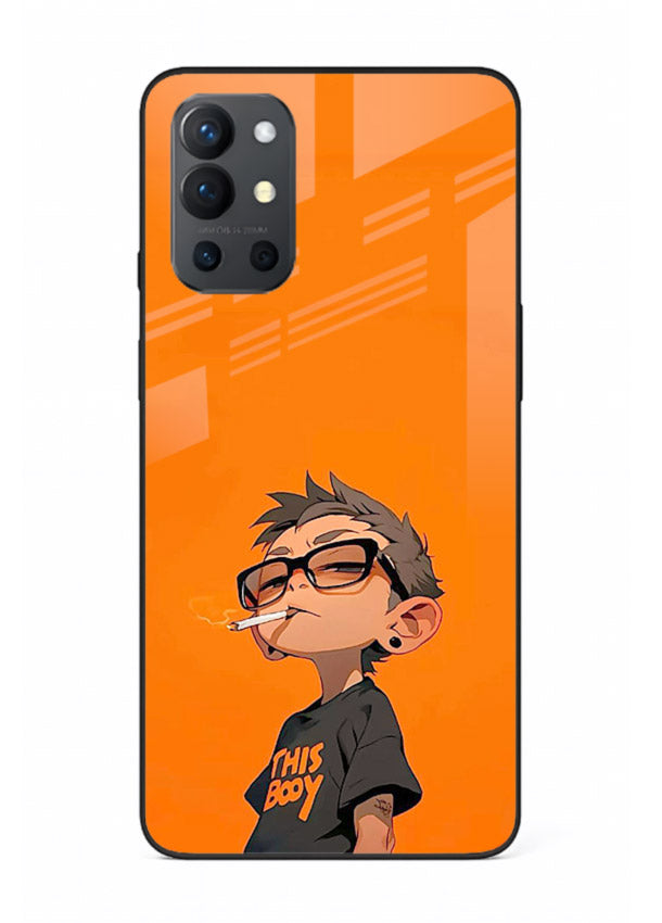 Orange Boy Character cartoon artwork OnePlus 9R glass back cover