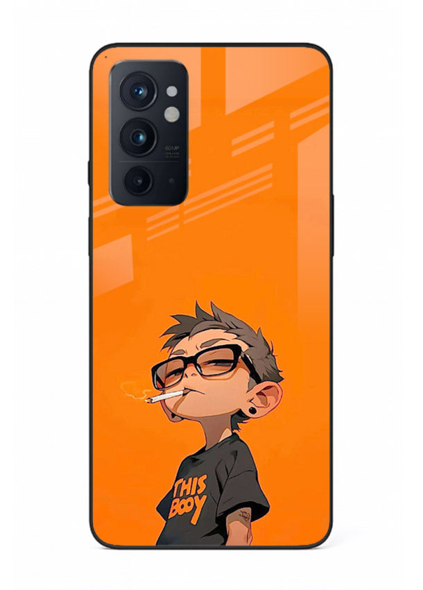 Orange Boy Character cartoon artwork OnePlus 9RT glass back cover