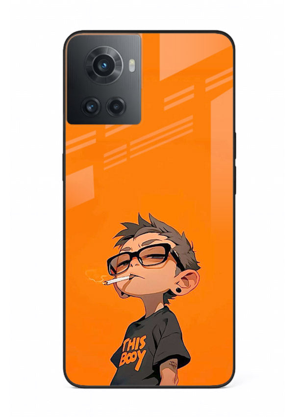 Orange Boy Character cartoon artwork OnePlus 10R glass back cover