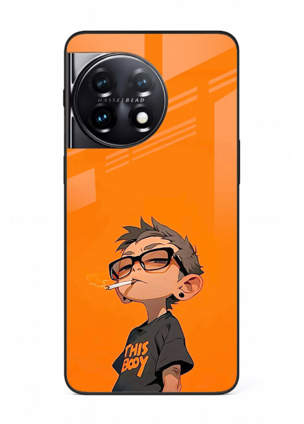 Orange Boy Character cartoon artwork OnePlus 11R glass back cover
