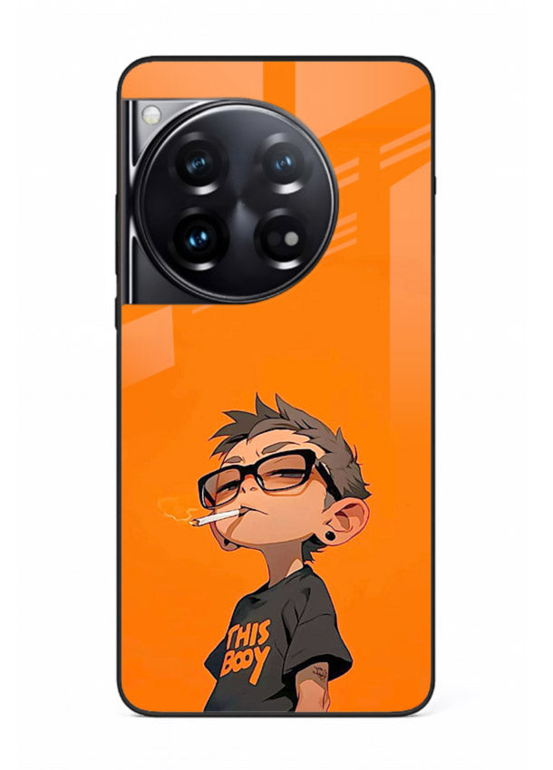 Orange Boy Character cartoon artwork OnePlus 12 glass back cover