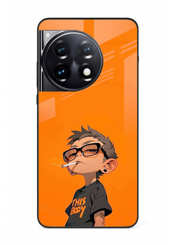 Orange Boy Character cartoon artwork OnePlus 12R glass back cover