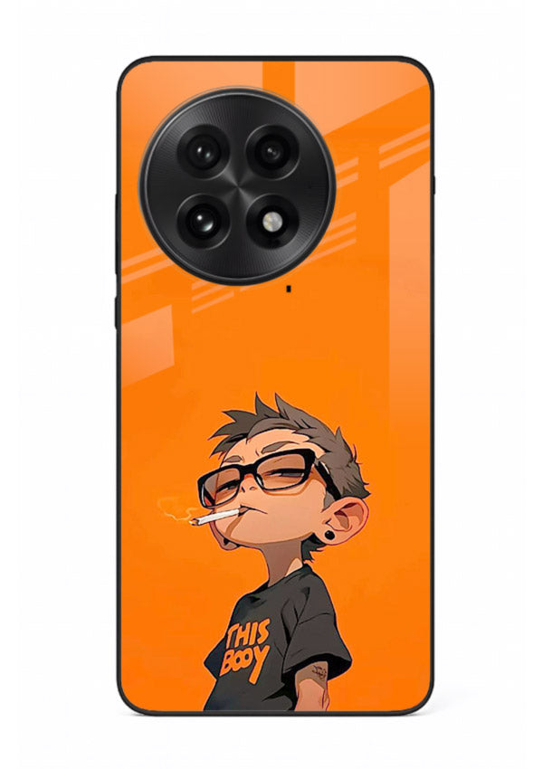 Orange Boy Character cartoon artwork OnePlus 13R glass back cover