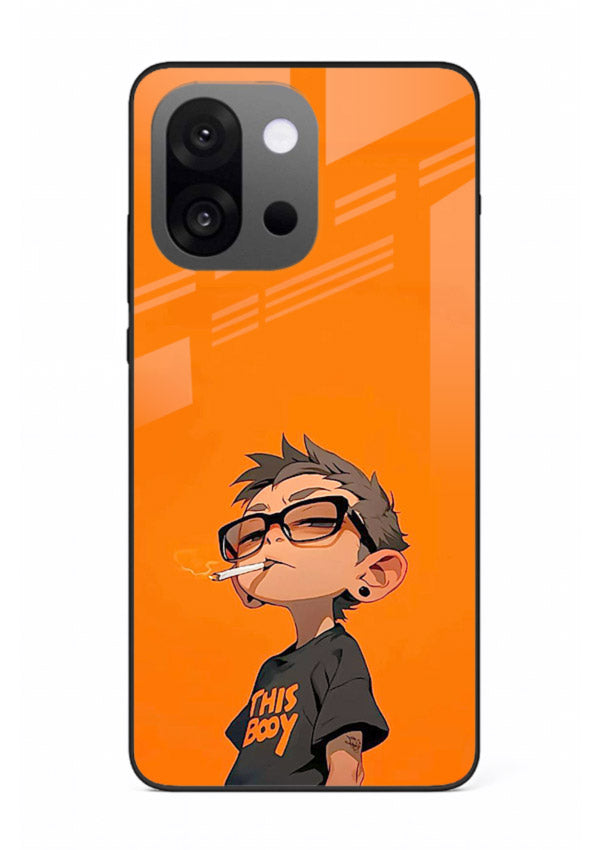 Orange Boy Character cartoon artwork OnePlus 13s glass back cover