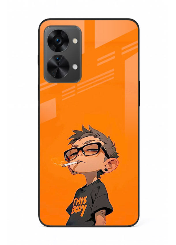 Orange Boy Character cartoon artwork OnePlus Nord 2T glass back cover