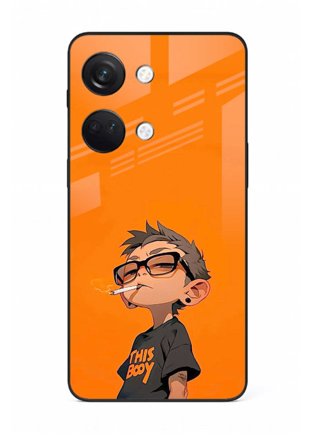 Orange Boy Character cartoon artwork OnePlus Nord 3 glass back cover