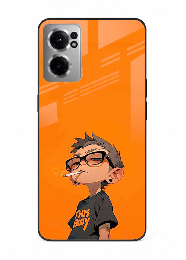 Orange Boy Character cartoon artwork OnePlus Nord CE2 5G glass back cover