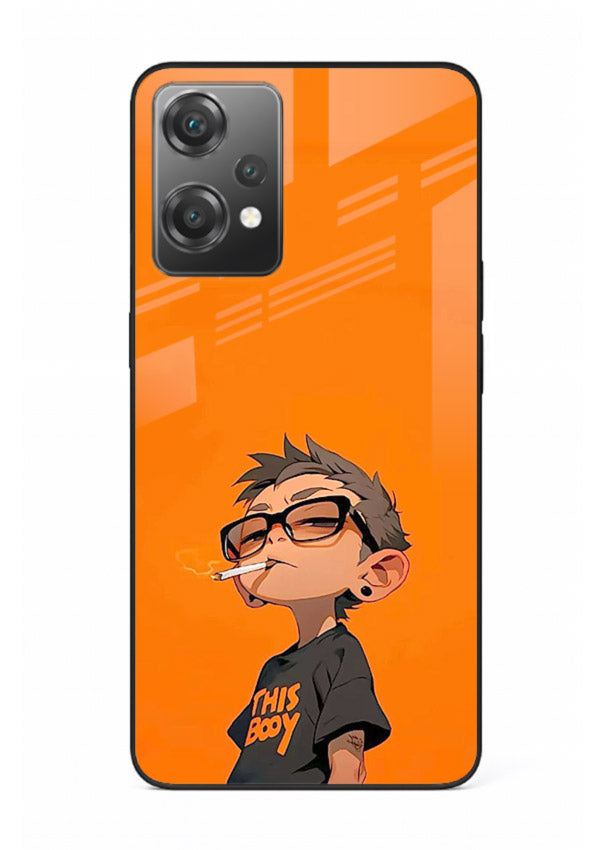 Orange Boy Character cartoon artwork OnePlus Nord CE2 Lite 5G glass back cover