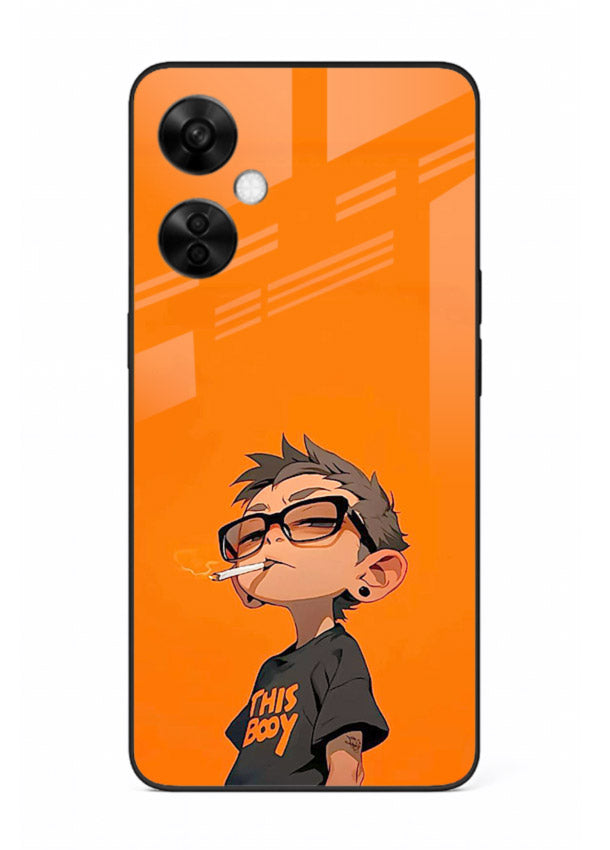Orange Boy Character cartoon artwork OnePlus Nord CE3 Lite glass back cover
