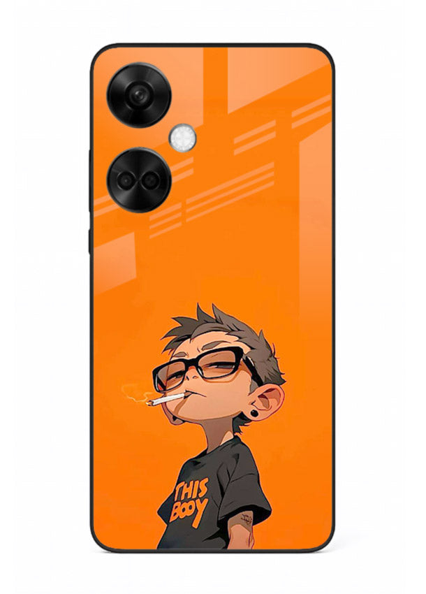Orange Boy Character cartoon artwork OnePlus Nord CE3 glass back cover
