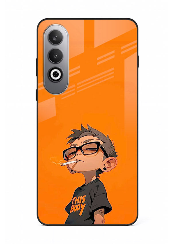Orange Boy Character cartoon artwork OnePlus Nord CE4 glass back cover