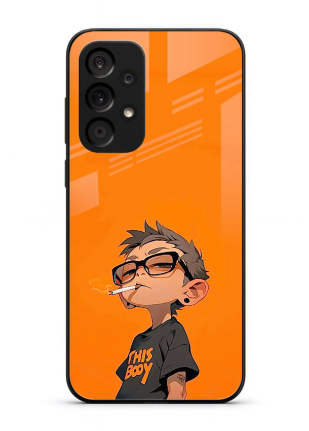 Orange Boy Character cartoon artwork Samsung A73 5G glass back cover