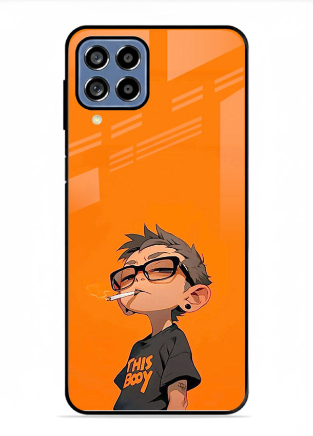 Orange Boy Character cartoon artwork Samsung A22 4G glass back cover