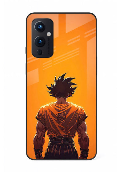 goku orange back silhouette anime art OnePlus 9 Pro glass cover warm sunset case