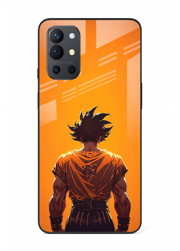 goku orange back silhouette anime art OnePlus 9R glass cover warm sunset case