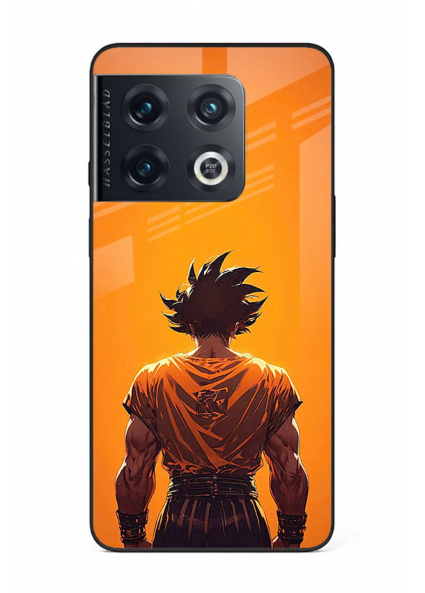goku orange back silhouette anime art OnePlus 10 Pro glass cover warm sunset case