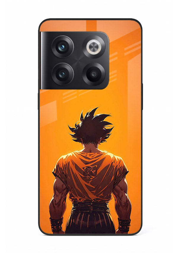 goku orange back silhouette anime art OnePlus 10T glass cover warm sunset case