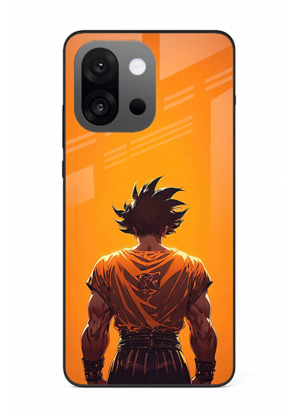 goku orange back silhouette anime art OnePlus 13s glass cover warm sunset case
