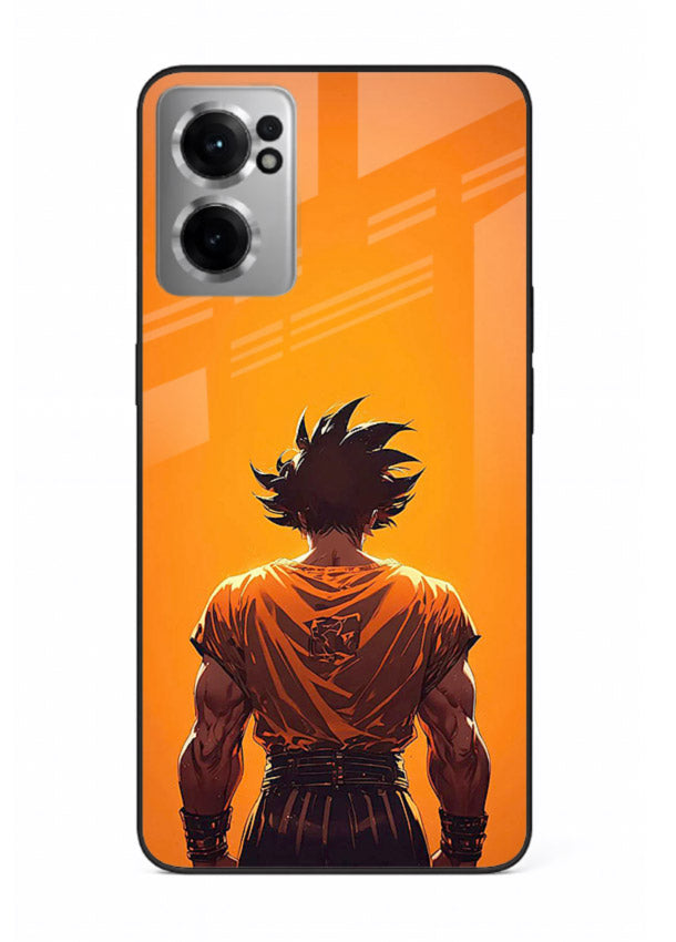 goku orange back silhouette anime art OnePlus Nord CE2 5G glass cover warm sunset case