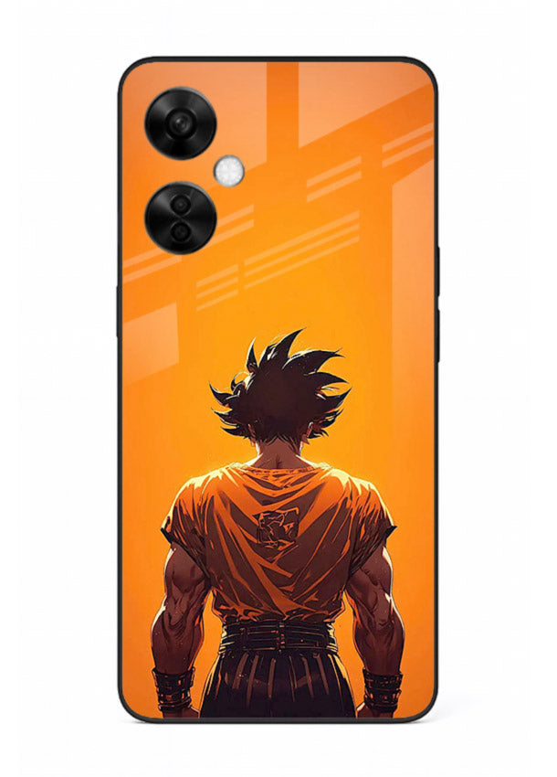 goku orange back silhouette anime art OnePlus Nord CE3 Lite glass cover warm sunset case
