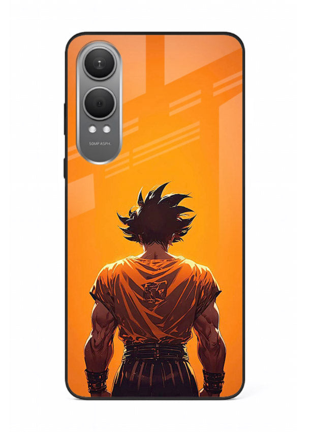 goku orange back silhouette anime art OnePlus Nord CE4 Lite glass cover warm sunset case