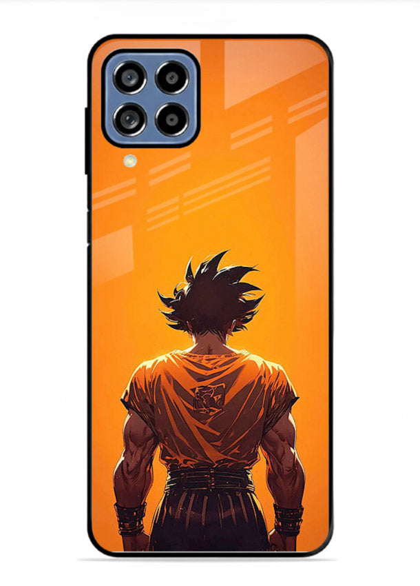 goku orange back silhouette anime art Samsung F12 5G glass cover warm sunset case