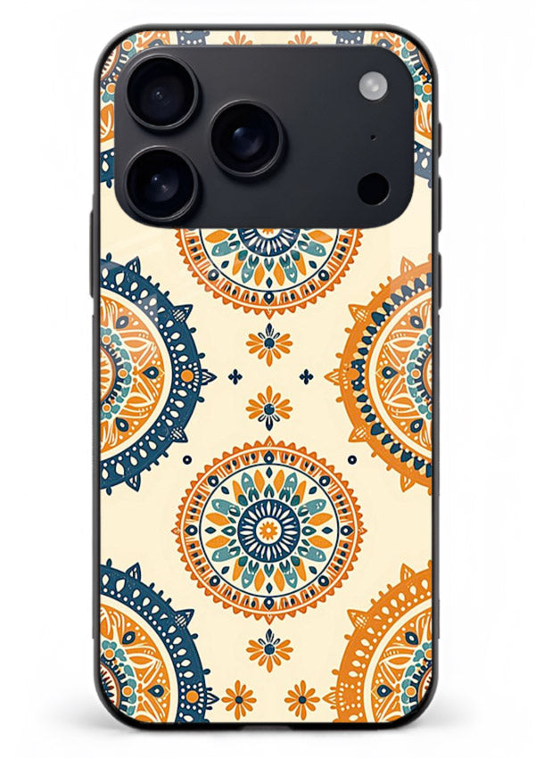 Orange Mandala Pattern vibrant mandala pattern iphone 17 pro max glass back cover