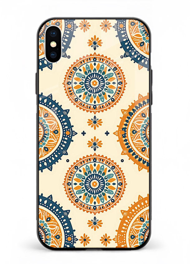 Orange Mandala Pattern vibrant mandala pattern iphone xs max glass back cover