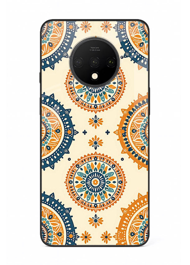 Orange Mandala Pattern vibrant mandala pattern OnePlus 7T glass back cover