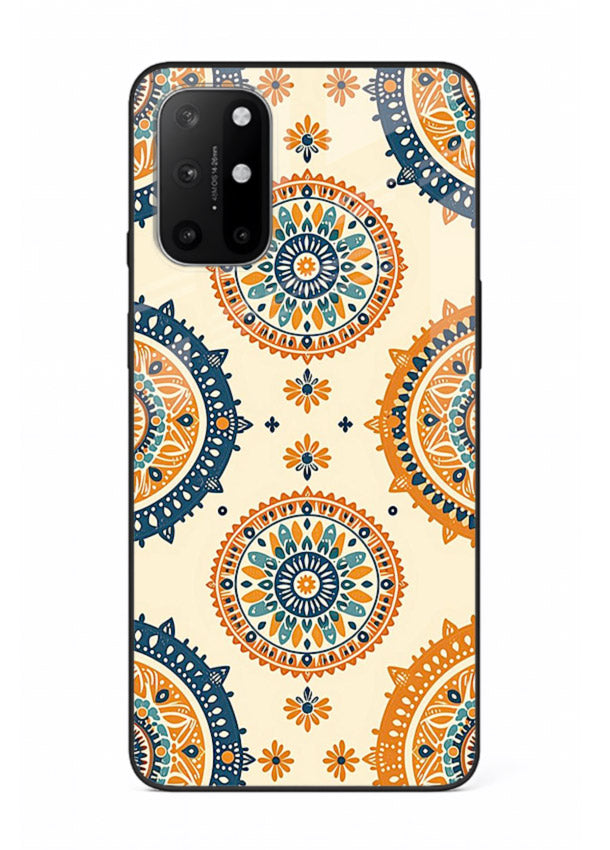Orange Mandala Pattern vibrant mandala pattern OnePlus 8T glass back cover