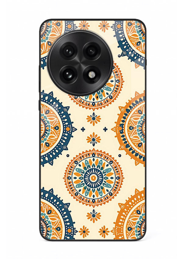 Orange Mandala Pattern vibrant mandala pattern OnePlus 13R glass back cover