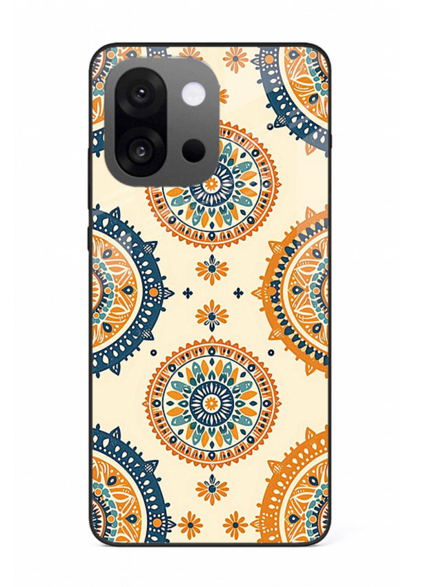 Orange Mandala Pattern vibrant mandala pattern OnePlus 13s glass back cover