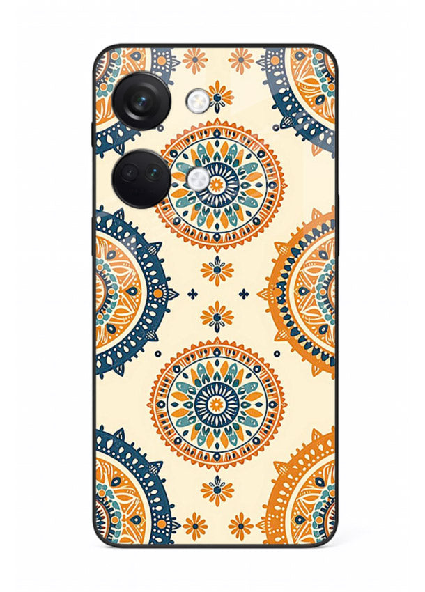 Orange Mandala Pattern vibrant mandala pattern OnePlus Nord 3 glass back cover