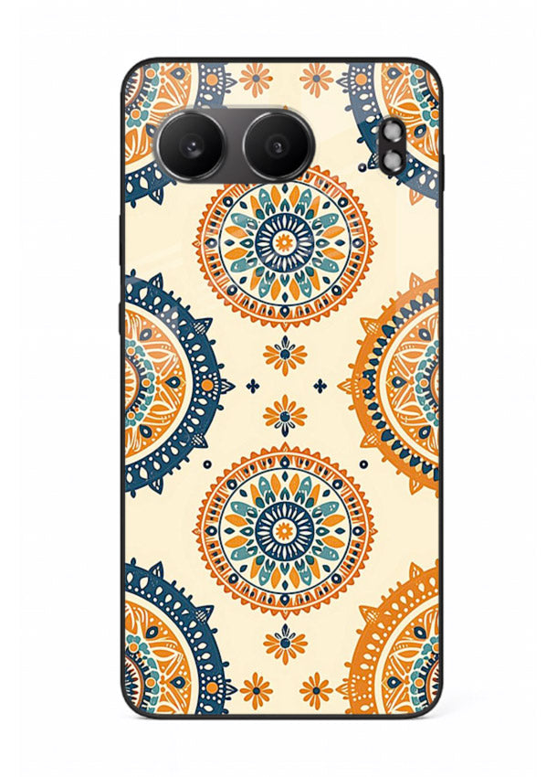 Orange Mandala Pattern vibrant mandala pattern OnePlus Nord 4 glass back cover