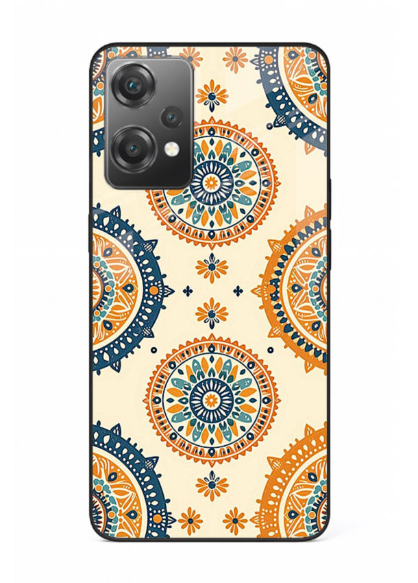Orange Mandala Pattern vibrant mandala pattern OnePlus Nord CE2 Lite 5G glass back cover