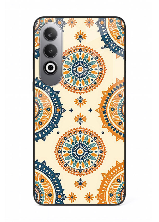 Orange Mandala Pattern vibrant mandala pattern OnePlus Nord CE4 glass back cover