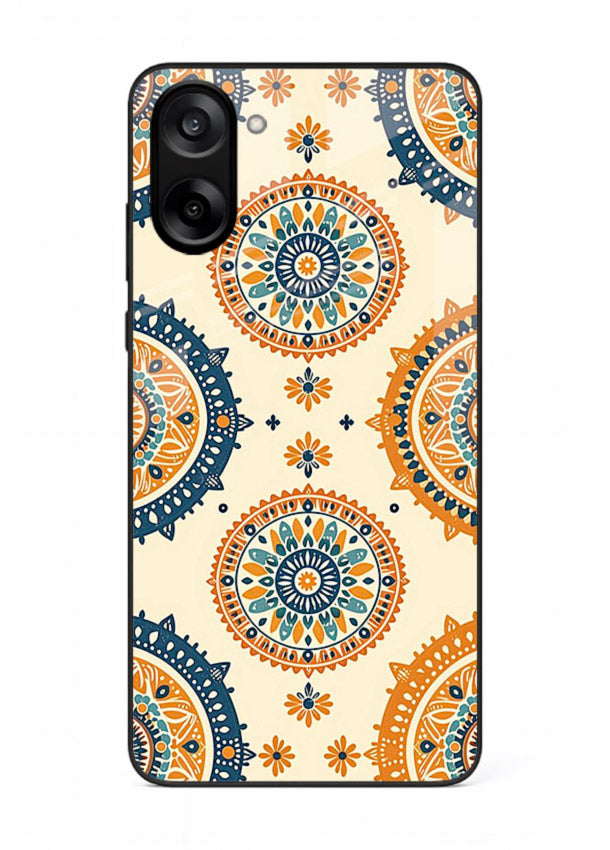 Orange Mandala Pattern vibrant mandala pattern OnePlus Nord CE5 glass back cover
