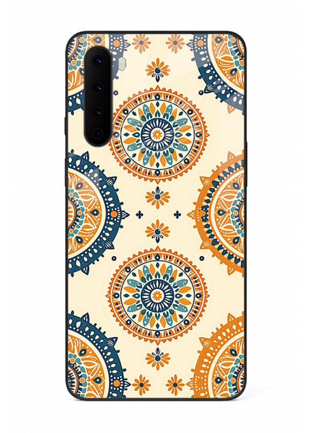 Orange Mandala Pattern vibrant mandala pattern OnePlus Nord glass back cover